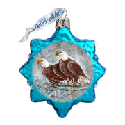 Eagles Snowflake Mercury Glass Ornament by G. DeBrekht - Wildlife Holiday Décor - 771033 - Freeyouthzbandz