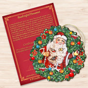 Santa Wreath with Birds Wooden Ornaments by G. DeBrekht - Christmas Santa Snowman Decor - 8185320 - Freeyouthzbandz