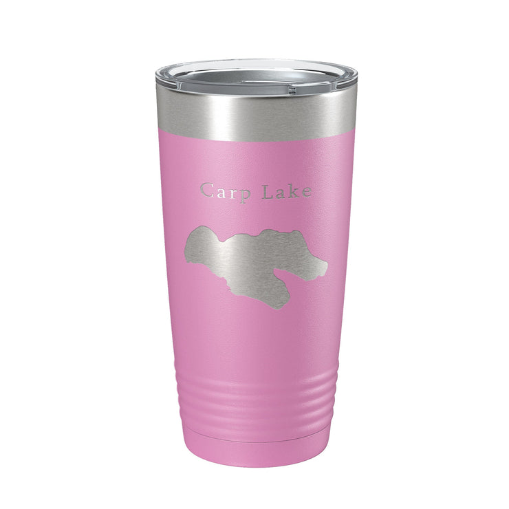 Carp Lake Map Tumbler Travel Mug Insulated Laser Engraved Coffee Cup Michigan 20 oz - Freeyouthzbandz