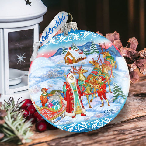 Long - awaited Courier Glass Ornament Limited Edition by G. DeBrekht - Christmas Santa Snowman Decor - 73843 - Freeyouthzbandz