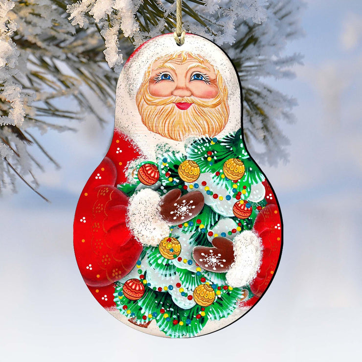 Santa Nesting Doll Wooden Ornaments by G. DeBrekht - Christmas Santa Snowman Decor - 8115011 - 2 - Freeyouthzbandz