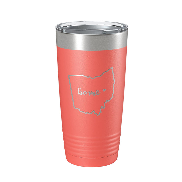 Ohio Tumbler Home State Travel Mug Insulated Laser Engraved Map Coffee Cup 20 oz - Freeyouthzbandz