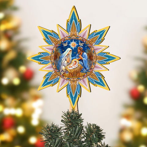 Nativity - themed Tree Topper Wooden Decor - Nativity Holiday Decor - Christmas Tree Topper - Freeyouthzbandz