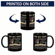 To My Son Black Wolf Coffee Mug - 11oz Ceramic Cup - Freeyouthzbandz