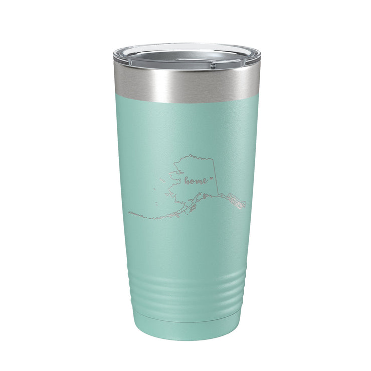 Alaska Tumbler Home State Travel Mug Insulated Laser Engraved Map Coffee Cup 20 oz - Freeyouthzbandz