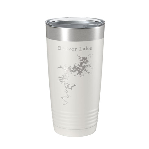 Beaver Lake Map Tumbler Travel Mug Insulated Laser Engraved Coffee Cup Arkansas 20 oz - Freeyouthzbandz