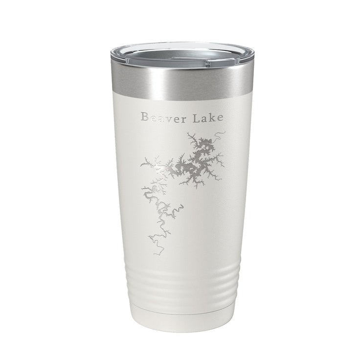 Beaver Lake Map Tumbler Travel Mug Insulated Laser Engraved Coffee Cup Arkansas 20 oz - Freeyouthzbandz