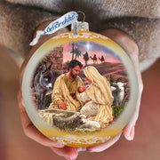 A Miracle Is Born in Gold Lg Glass Ornament by D. Gelsinger - Nativity Holiday Decor - 73952G - Freeyouthzbandz
