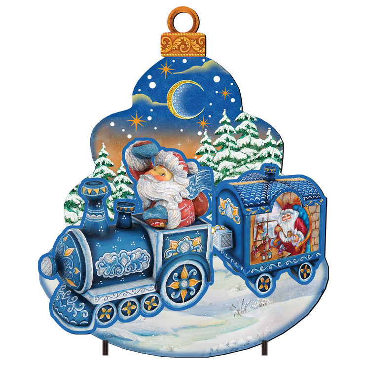 Santa Arrival Christmas Outdoor Yard Sign by G. DeBrekht - Christmas Santa Snowman Decor - 8112180F - Freeyouthzbandz