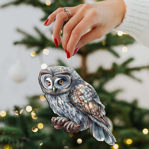 Alaskan Nothern Hawk Owl Wooden Ornaments by G.Debrekht - Wildlife Holiday Décor - 8710004 - 1 - Freeyouthzbandz