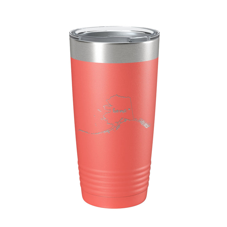 Alaska Tumbler Home State Travel Mug Insulated Laser Engraved Map Coffee Cup 20 oz - Freeyouthzbandz