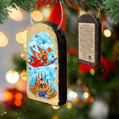 Watching Over Flying Angel Religious Christian Sacred Icon Ornament - Inspirational Icon Decor - 87034 - Freeyouthzbandz