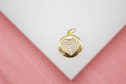 18K Gold Filled Heart Pendant Love Charm With CZ Stones - Freeyouthzbandz