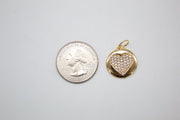 18K Gold Filled Heart Pendant Love Charm With CZ Stones - Freeyouthzbandz