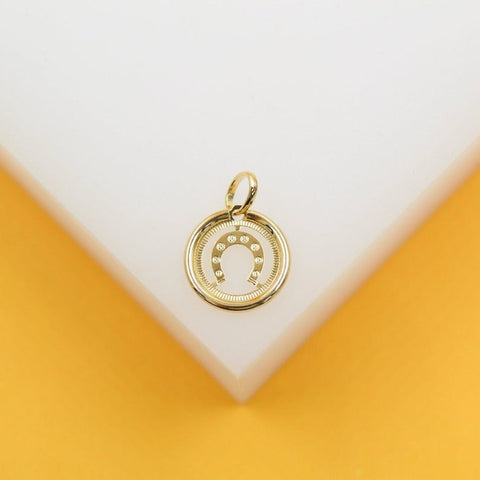 18k Gold Filled CZ Horse Shoe Pendant - Freeyouthzbandz