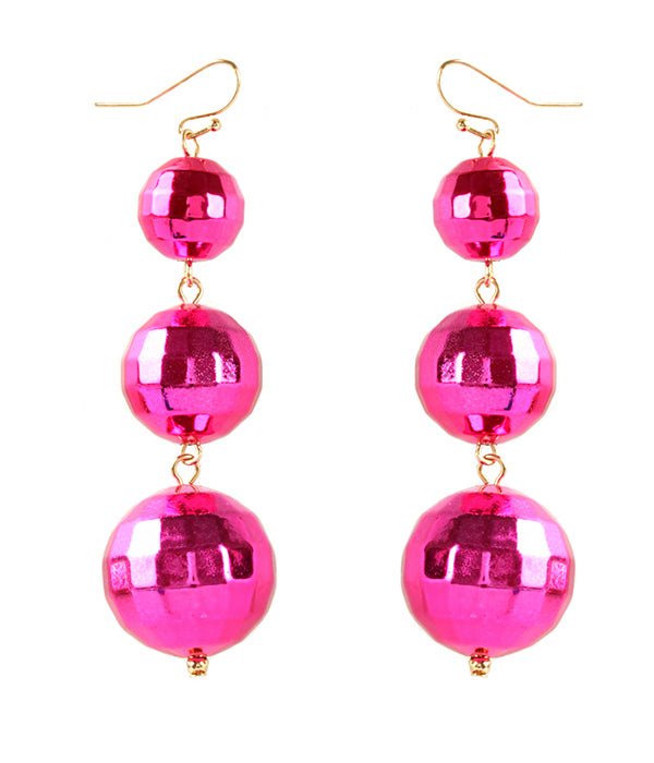 TRIPLE DISCO BALL DROP EARRING - Freeyouthzbandz