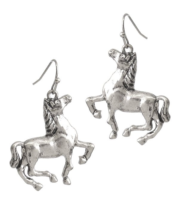 METAL HORSE EARRING - Freeyouthzbandz