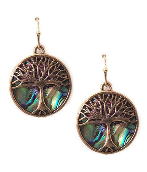 ABALONE TREE OF LIFE EARRING - Freeyouthzbandz