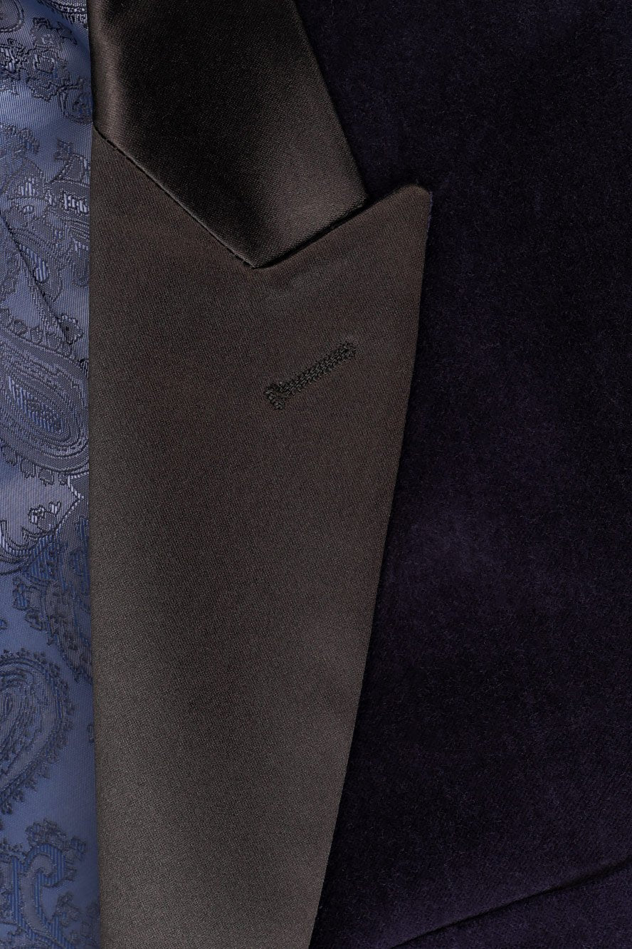 "Liam" Navy Velvet Jacket Peak (Separates) - Freeyouthzbandz