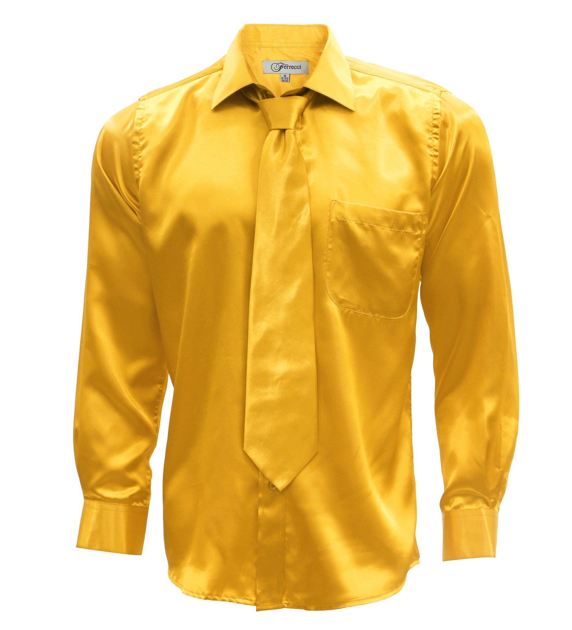 Mango Satin Regular Fit Dress Shirt, Tie & Hanky Set - Freeyouthzbandz