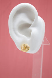 18K Gold Filled Golden Wire Knot Stud Earrings (J180) - Freeyouthzbandz