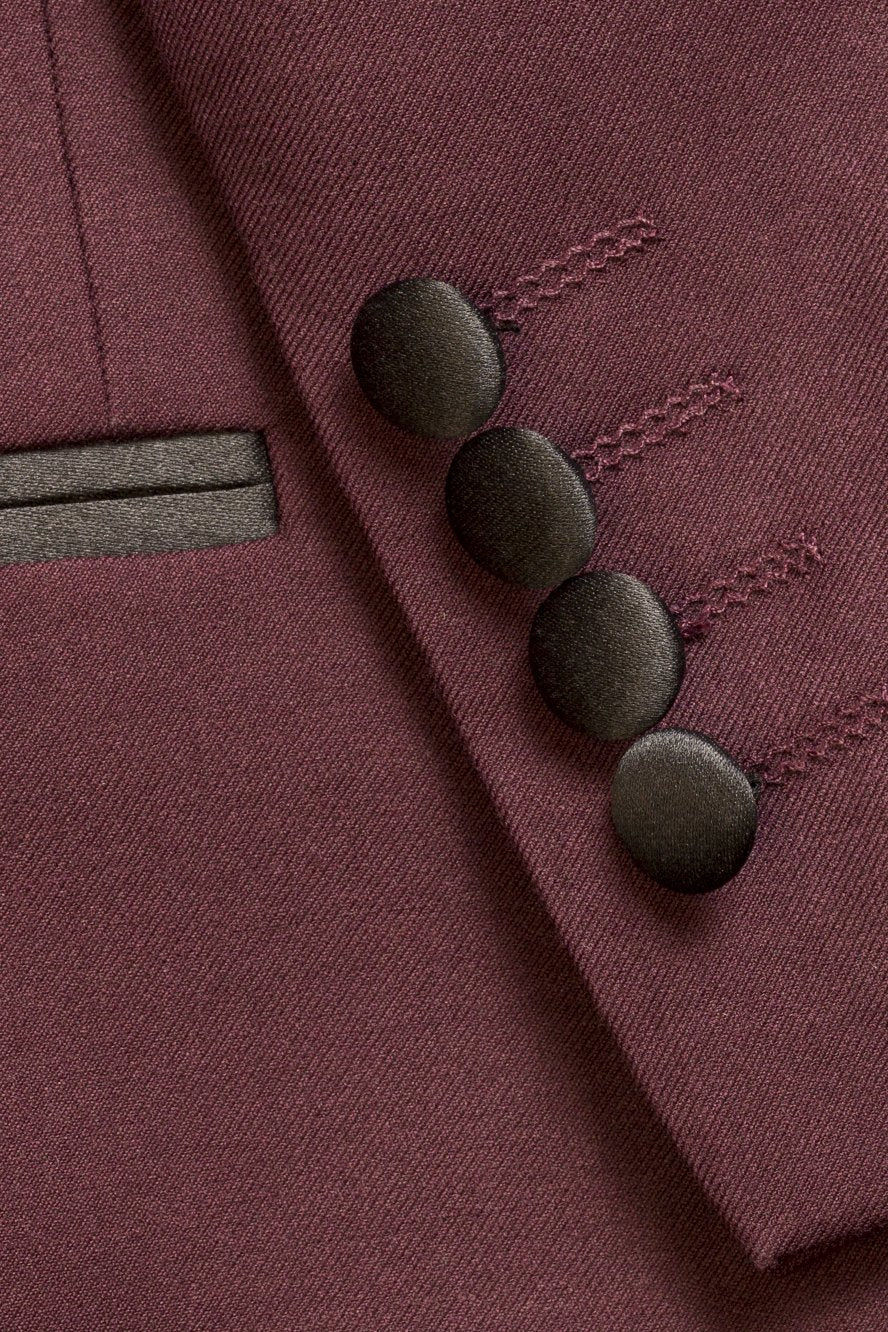 "Milan" Burgundy Tuxedo Jacket Peak (Separates) - Freeyouthzbandz