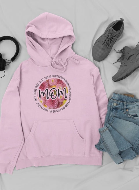 She Is Strong Proverbs Floral Mom Hoodie - Freeyouthzbandz