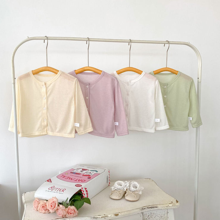 Summer Arrival Baby Girls Simple Long Sleeves Thin Knitted Top - Freeyouthzbandz
