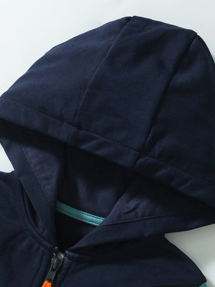 High Quality Spring And Autumn Boys Color Patchwork Long Sleeves Top Pullover Hoodie And Pants Clothing Set - Freeyouthzbandz