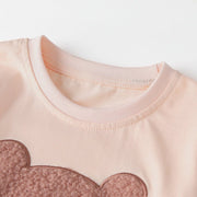 Spring and Autumn Boys Cartoon Teddy Bear Pattern Long Sleeves Top and Striped Pants Clothing Set - Freeyouthzbandz