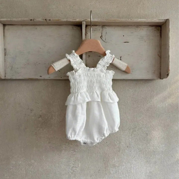 Summer Hot Selling Baby Kids Girls Sleeveless Pleated Design Princess Onesies - Freeyouthzbandz