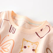 Spring and Autumn Girls Cartoon Pattern Long Sleeves Top and Pants Clothing Set - Freeyouthzbandz