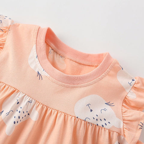 Summer Baby Kids Cartoon Leopards Pattern Top and Pink Shorts Clothing Set for Girls - Freeyouthzbandz