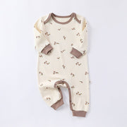 Spring Arrival Hazelnut Print Crew Neck Comfy Rompers - Freeyouthzbandz