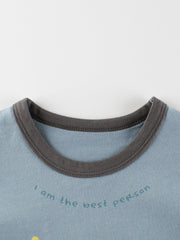 Autumn Baby Boys Letters and Animals Print Long Sleeves Crew Neck Base Top Shirt - Freeyouthzbandz