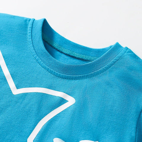 Summer Baby Kids Shark Cartoon Pattern T-shirt and Shorts Clothing Set for Boys - Freeyouthzbandz