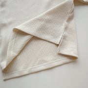 Spring and Autumn Kids Unisex Casual Solid Color Long Sleeves Striped Top and Pants Knitted Clothing Set - Freeyouthzbandz