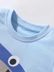 Boys’ Shark Design T-Shirt In European And American Style For Summer - Freeyouthzbandz