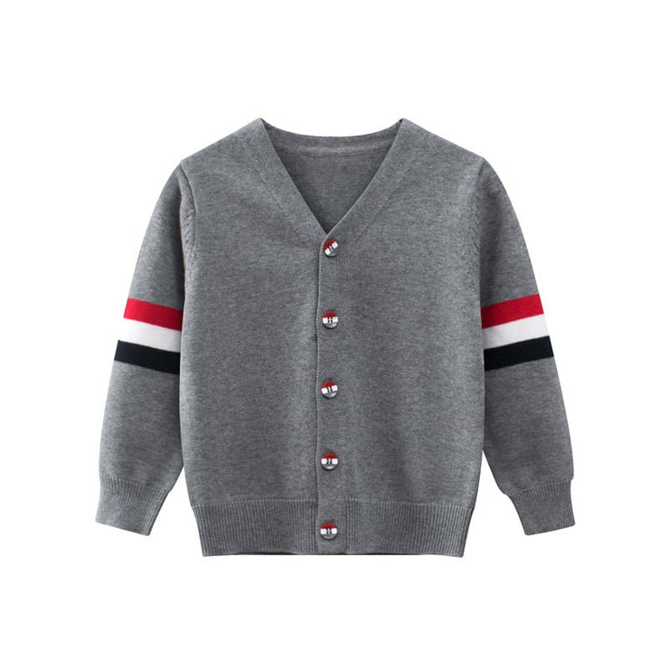 Boys Strips Button - Front Cardigans In Spring - Freeyouthzbandz