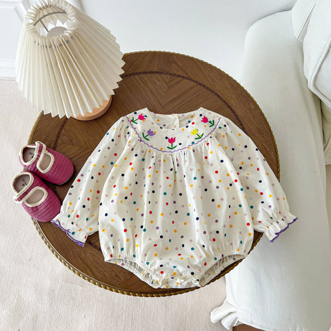 Print Pattern Sweet Style Long Sleeve Princess Onesies - Freeyouthzbandz