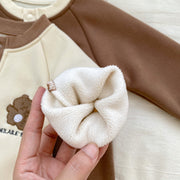 Autumn and Spring Arrival Baby Unisex Simple Teddy Pattern Long Sleeves Cozy Rompers - Freeyouthzbandz
