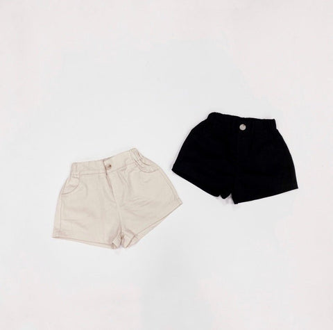 Baby Boy And Girl Solid Color Basic Denim Shorts With Pockets In Summer - Freeyouthzbandz