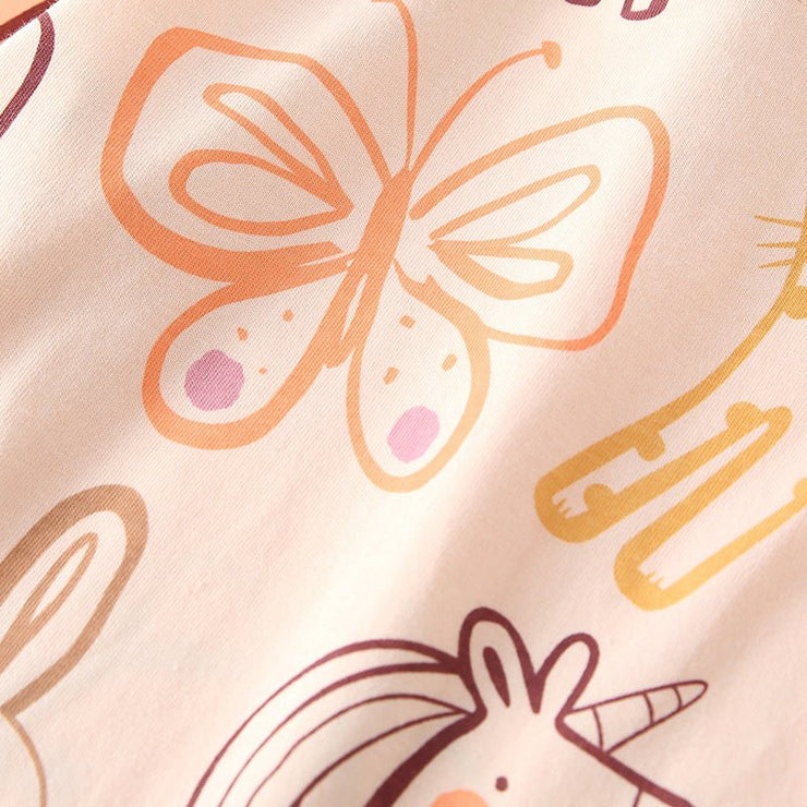 Spring and Autumn Girls Cartoon Pattern Long Sleeves Top and Pants Clothing Set - Freeyouthzbandz