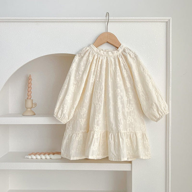 Simple Solid Floral Baby Round Neck Onesies OR Girls Dress - Freeyouthzbandz