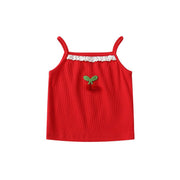 Summer Arrival Baby Girls Sleeveless Casual Cherry Pattern Knitted Vest - Freeyouthzbandz