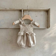 Summer Hot Selling Baby Kids Girls Sleeveless Pleated Design Princess Onesies - Freeyouthzbandz