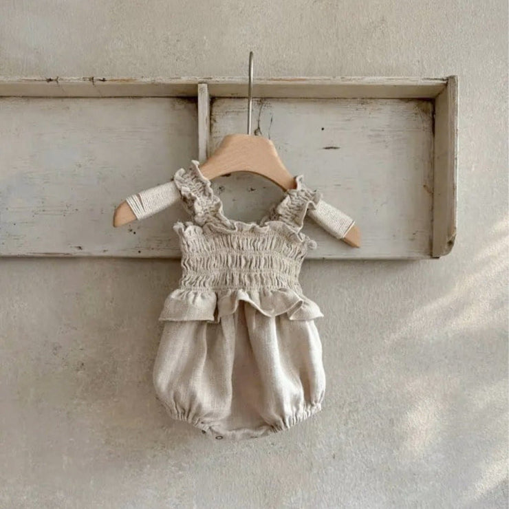 Summer Hot Selling Baby Kids Girls Sleeveless Pleated Design Princess Onesies - Freeyouthzbandz