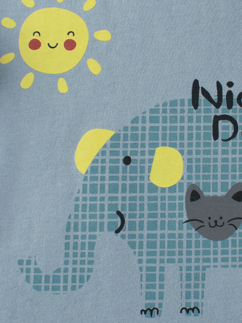 Autumn Baby Boys Letters and Animals Print Long Sleeves Crew Neck Base Top Shirt - Freeyouthzbandz