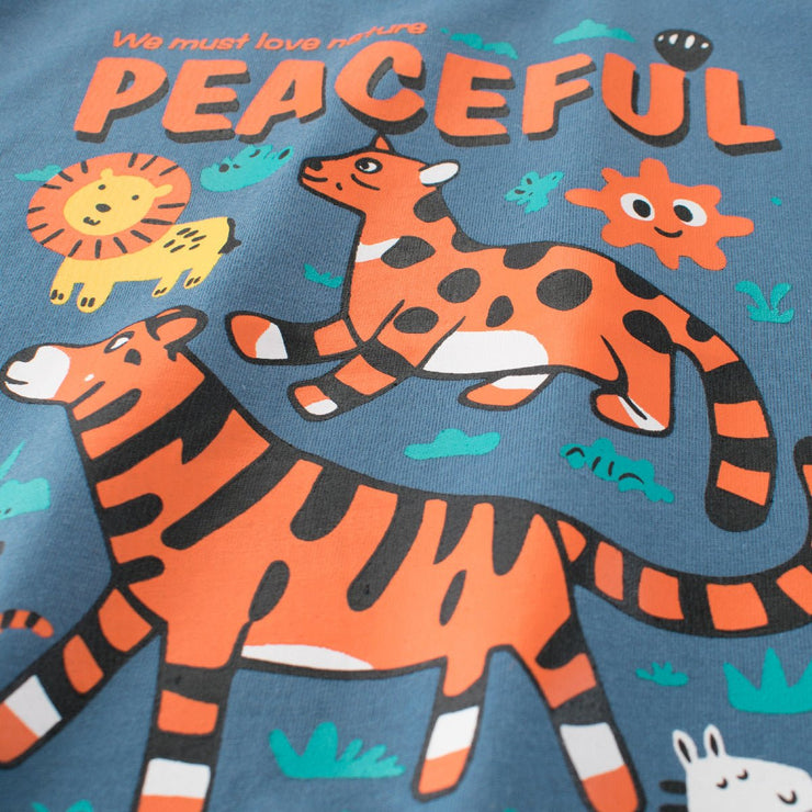 Summer Boys’ Animals Tiger Cartoon Pattern T-shirt in European and American Style - Freeyouthzbandz