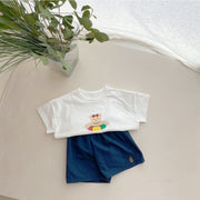 Baby Fruit Embroidered Pattern Summer Beach Comfy Shorts - Freeyouthzbandz